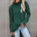 Women's Oversized High Neck Knit Sweater With Striped Sleeves & Button Detail - Soft Casual Pullover For Autumn Winter_ecoleips.com