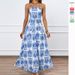 2026 European And American Women's Summer Halter Neck Printed Beach Hawaiian Vacation Dress With Lining For Women_ecoleips.com