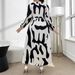 Women's Clothing Plus Size Spring/Summer Short-Sleeved Fashion Dress Waist Cinching Style Printed Design_ecoleips.com
