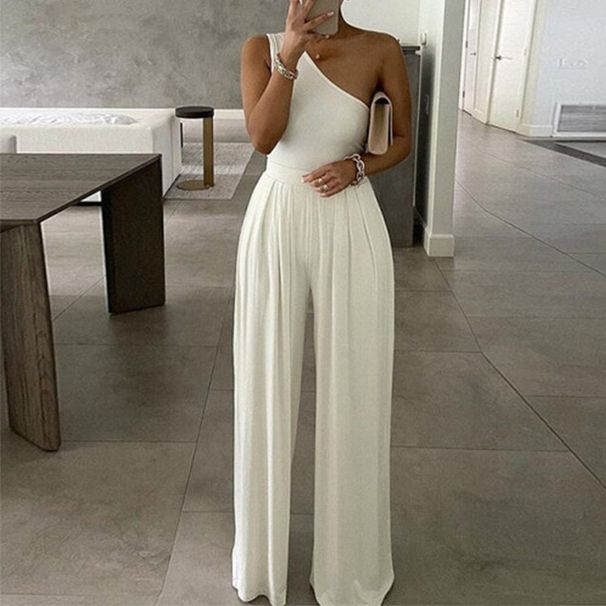 Women’s Clothing fashion temperament elegant commuting printed wide leg jumpsuit_ecoleips.com