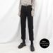 Black High-waisted Straight-leg Jeans Slimming, 2025 Autumn/winter, Cropped Length, Plus Size, For Plus-size Women,_ecoleips.com