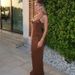 2025 Autumn New Fashion Elegant Patchwork Deep V Strap Long Sexy Slim Fit Dress Wholesale_ecoleips.com