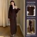 Autumn New Korean Fashion Maternity Dress With Strap + Sun Protection Top Two-Piece Set For Pregnant Women_ecoleips.com