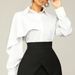 Women's Casual Versatile Solid Color Long Sleeve Shirts European American Style Spring Autumn Fashion Top_ecoleips.com
