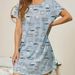 Popular Home Pajamas Crew Neck Dresses Casual Printed Women's Clothing_ecoleips.com