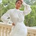 2026 Spring Cross-Border Solid Color Lantern Bodycon Women's Long Sleeve Irregular Dress European And American Style_ecoleips.com
