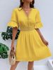 Aria Basics Aria Basics 2026 European And American Cross-border Women's Clothing Summer New Style Spliced Lace Fashion V-neck_ecoleips.com