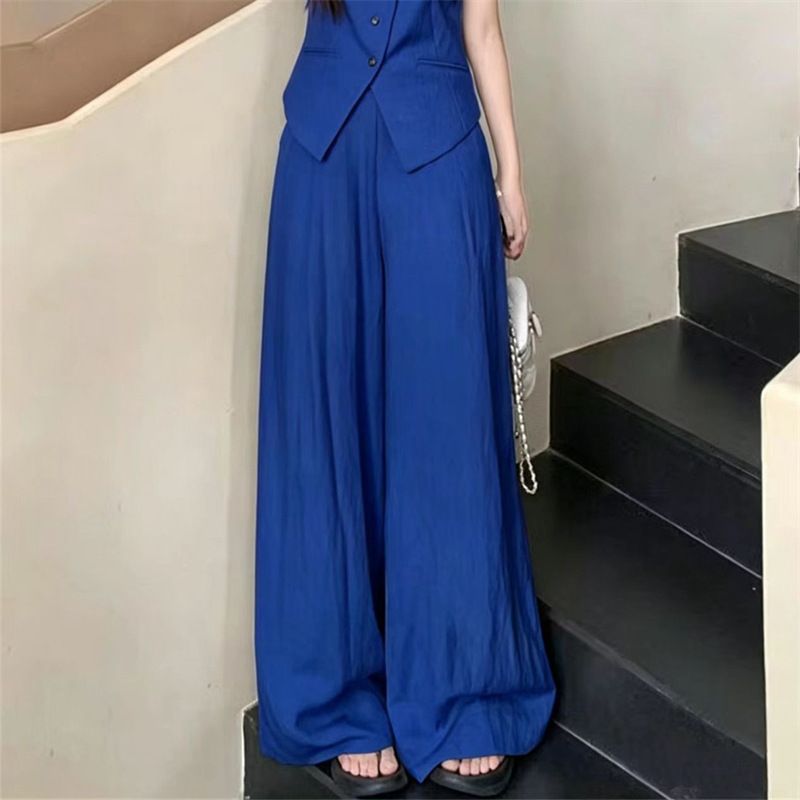 Women's 2026 Spring/Summer New Style Vest Set Old Fashioned Island Beach Tank Top Wide Leg Pants Two Piece Set_ecoleips.com