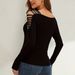 European And American Cross-border 2026 New Fashion Lace Patchwork Heavy-duty Rhinestone V-neck Hollow Long-sleeve_ecoleips.com