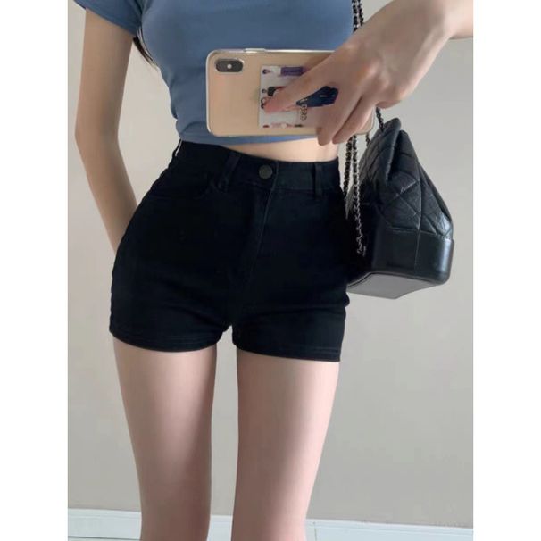 2025s Trendy Gradient Hem Denim Shorts For Women 2025 Summer New High Waist Slimming Versatile A-line Wide-leg Hot Pants_ecoleips.com