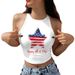 Summer Shoulder Strap Top, American Version, Fashion New Style, Sleeveless Casual Printed Camisole Women,_ecoleips.com