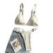Sexy Color Block Bikini Women's Clothing Swimsuit 2026 American Style Beach Swimming Suit For Vacation Popular Export_ecoleips.com