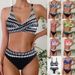 Women's Clothing New Plus Size Colorful Printed Bikini Set Triangle Skirt Two Piece Swimsuit For Women_ecoleips.com