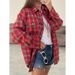 Laid-Back Spring Style: A Versatile Plaid Shirt With Turned-Down Collar For Work And Casual Wear_ecoleips.com