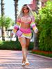 Women's Spring Summer Fashion Handmade Crochet Heart Knitted Multi-color Slim Fit Bodycon Skirt Two-piece Set_ecoleips.com