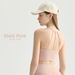 Women's Cross Neck Halter Padded Yoga Bra Three Strapped Design Nude Feel Fitness Sports Bra Beautiful Back_ecoleips.com