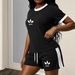 Women's Classic Color Block Pant Set Black White Short Sleeve Shirt And Shorts Summer Casual Outfit Simple Print Design_ecoleips.com