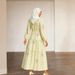 plus Size Printed Long Dress With Puff Sleeves Fitted Waist Full Skirt For Women Muslim Fashion Independent Website Middle East_ecoleips.com