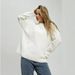 Oversized Knit Sweater – 3D Embroidery Detail, Soft Polyester-Acrylic Blend, Relaxed Fit Round Neck Pullover For Women_ecoleips.com