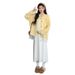 Autumn New Korean Fashion Embroidered Lace Trim Thickened 2-Piece Maternity Dress_ecoleips.com