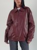 K Leather Jacket Motorcycle Style Top Silhouette, Lapel, Elastic Hem, Zipper, PU Leather Jacket Jacket_ecoleips.com