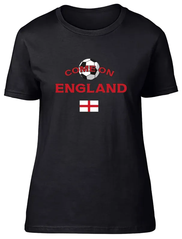 Women's T-Shirts Womens T Shirt England Football Come On Sports Ladies Tee Gift_ecoleips.com