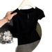 Women's Summer Fashionable Short Sleeve Knitted T-Shirt Korean Style Stylish Top Hot Selling Item_ecoleips.com