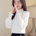 A Versatile Red Top With A High-Neck And Long-Sleeved Shirt For Spring And Autumn Decoration, A Trendy Autumn Internet-F_ecoleips.com