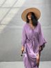 Women's Lightweight Rayon Beach Cover Up Dress - Sun Protection Long Sleeve Wrap Dress With Drawstring, Plus Size Loose Fit, For Swimwear_ecoleips.com
