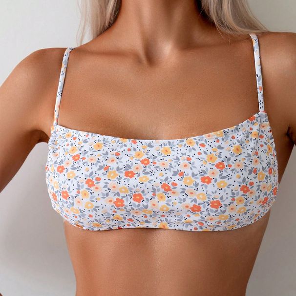 Women's Clothing Printed Bikini Swimsuit Female Sexy Bikini Hot Spring Swimsuit Suspender Top_ecoleips.com
