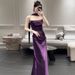 Strapless Toast Dress Purple Bridal Morning Robe High-End Understated Luxury Niche Engagement Banquet Mermaid Emcee Evening Gown_ecoleips.com