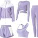 Women's Clothing Yoga Five Piece Suit Fashion Professional Sports Suit Yoga Sports Fitness Suit Morning Running Suit_ecoleips.com