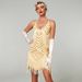 Retro Gatsby Evening Gown European And American Style Sequined Tassels V Neck plus Size Dress for Parties And Balls Women's Party Wear_ecoleips.com