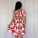 Women's Clothing Neck Printed Hollow Waist Dress_ecoleips.com