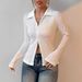 European And American Cross-border 2026 New Elegant Women's Solid Color Textured Long-sleeve Fashion Shirt Top_ecoleips.com