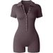 Women's Yoga Jumpsuit Ribbed V-Neck Stretch Waist Sports Jumpsuit_ecoleips.com