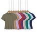 25 Summer New Female Spice Girls Solid Color Round Neck Slim-fitting Short Bottoming Shirt Basic Short-sleeved T-shirt_ecoleips.com