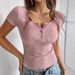 Voya Women's European And American Y2K Style Sexy Slim Short Sleeve T-Shirt Women's Fashion Spring Summer Short-sleeve Shirt_ecoleips.com