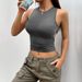 Women's Clothing Solid Color Tight Short Sleeveless Vest Top_ecoleips.com