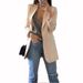 Elegant Notch Lapel Blazer For Women - Slim Fit Knit Cardigan Jacket, Office & Casual Wear, S/M/L/XL/2XL/3XL/4XL/5XL_ecoleips.com