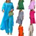 Women's Cotton Linen Two Piece Suit Large Size Irregular Long Sleeve Top Wide Leg Pants Casual Fashion_ecoleips.com