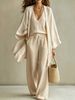 Women's Summer Casual Three Piece Set American Style Loose Cotton Linen Mid Length Vest Cardigan Sleeveless Top_ecoleips.com
