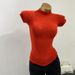 High Neck Short Sleeve T-Shirt for Women Flattering Slim Fit Stretchy Slightly Sheer Solid Color Top for Layering 2024 New Style_ecoleips.com