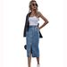 Women’s Clothing INS Fashion high waist single breasted denim skirt_ecoleips.com