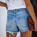 Women's Clothing Summer Casual Temperament Washed Ripped Pants Skirt Light Blue Women's Denim Shorts_ecoleips.com