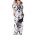2026 New Spring Women's Clothing: Cross-Border European And American Jumpsuit, Elegant Printed Batwing Sleeve_ecoleips.com