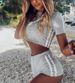 Women's Clothing Short Sleeve Round Neck Shorts Set One Piece_ecoleips.com
