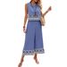 Women's Clothing New Summer Print Random Backless Tops Wide Leg Pants Casual Suits Women's Ethnic Style_ecoleips.com