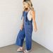 Fashion Suspender Jumpsuit Women's Loose Straight Wide Leg Denim Trousers_ecoleips.com