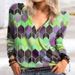 Aria Basics Aria Basics 2022 New European And American Fashion Bestseller Street Style Women's Top Geometric Print Zipper Long Sleeve_ecoleips.com